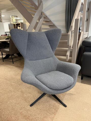 MOOIE ROYALE FAUTEUIL IN STOF GRIJS, Nieuw, 75 tot 100 cm, Stof, 75 tot 100 cm