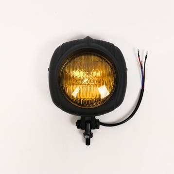 Koplamp | Vintage | Zwart | Geel| 60s Style, Motoren, Verzenden, Nieuw