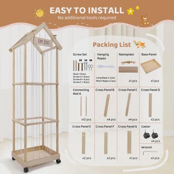 Wooden Cuddly Toy Storage, Stuffed Toy Storage with 360° Bra, Verzenden, Nieuw