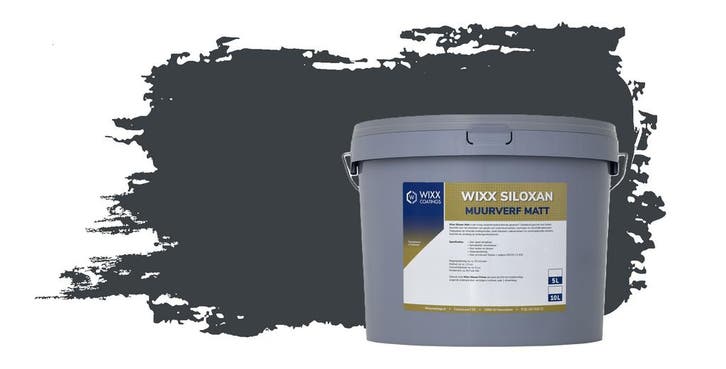 Wixx Siloxan Buitenlatex Matt RAL 7016 | Antracietgrijs 10L, Doe-het-zelf en Verbouw, Verf, Beits en Lak, Verf, Grijs, Nieuw, 5 tot 10 liter