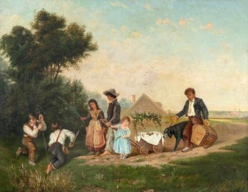 Eugene Joseph Lejeune. (After) - The pet birds funeral