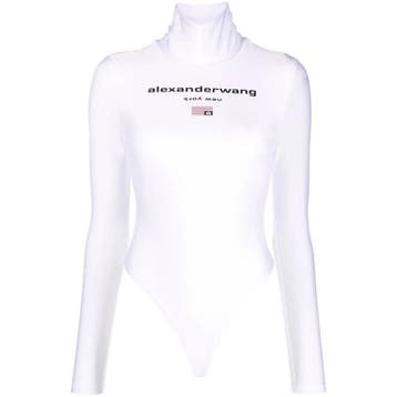 AlexanderWang.T • witte body met logo • L, Kleding | Dames, Jumpsuits, Verzenden, Wit, Maat 42/44 (L), Nieuw