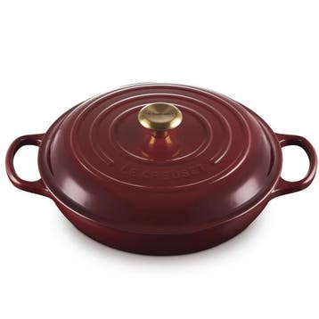 Le Creuset Braadpan 30 cm Campagnard Gar — zo goed als nieuw, Nieuw