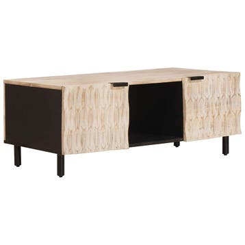 vidaXL Salontafel Wit 100 x 54 x 40 cm Massief Mango Hout, Huis en Inrichting, Tafels | Salontafels, Verzenden, Nieuw, Overige houtsoorten