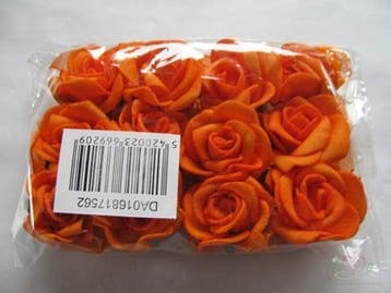 Mini Foam Roos Oranje Zelfklevend 2 cm Pak, Ophalen of Verzenden, Nieuw