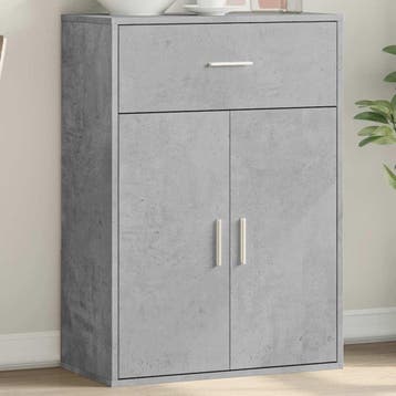 vidaXL Dressoir 60x30x84 cm bewerkt hout betongrijs, Verzenden, Nieuw, Overige houtsoorten, Minder dan 50 cm