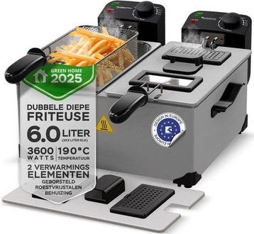 Turbotronic dubbele frituurpan 2 x 3 L, Verzenden, Nieuw