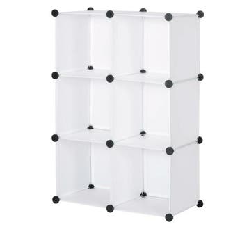 Kunststof opbergkast met 6 vakken en deuren 96x96x30 cm, Verzenden, Nieuw