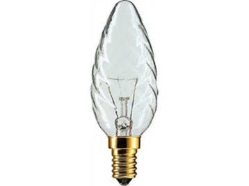 Gloeilampen 40 watt E14 fitting kaarslamp helder gedraaid, 30 tot 60 watt, Gloeilamp, E14 (klein), Nieuw