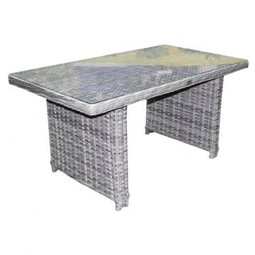 Kreta lounge-diningtafel 140x80xH70 cm grijs, Ophalen of Verzenden, Nieuw, Wicker
