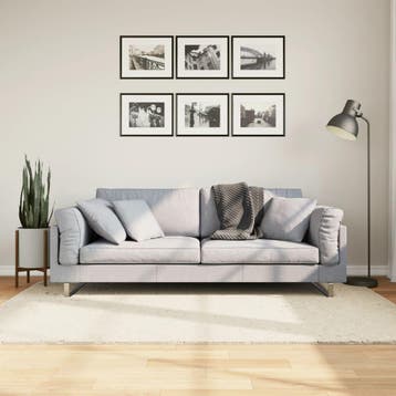 vidaXL Vloerkleed OVIEDO laagpolig 140x200 cm beige, Verzenden, Nieuw, Beige