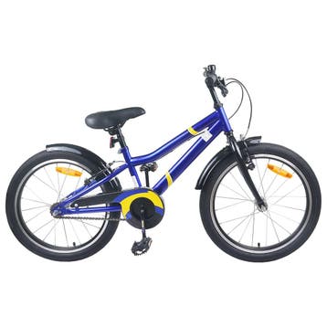 vidaXL Kinderfiets 22 Inch voor 7-12 jaar oud Blauw en Zwart, Verzenden, Nieuw