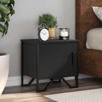 vidaXL Nachtkastje 40x30x40 cm spaanplaat zwart, Huis en Inrichting, Slaapkamer | Nachtkastjes, Minder dan 45 cm, Verzenden, Nieuw