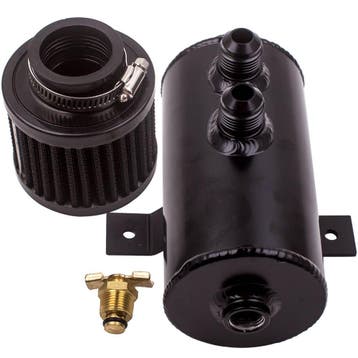 Olie-opvangtank (catch tank) 750 ml aluminium met baffle, 2x, Verzenden, Nieuw, Universele onderdelen