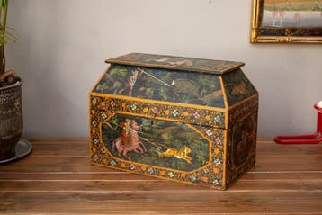 Opbergkoffer - Stijl Moghul / Rajasthan - Hout - Scènes van