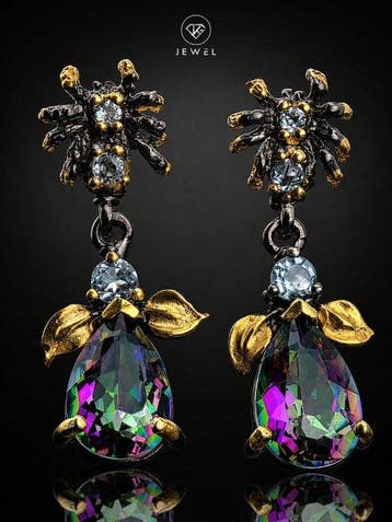 Mystic Topaz Druppeloorbellen - 925 sterlingzilver -