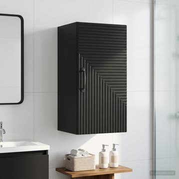 vidaXL Badkamer wandkast HAARLEM Zwart 30 x 31 x 59 cm, Verzenden, Nieuw
