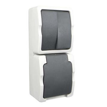 Ratio Combinatie serieschakelaar/wcd randaarde verticaal, Nieuw, Stopcontact