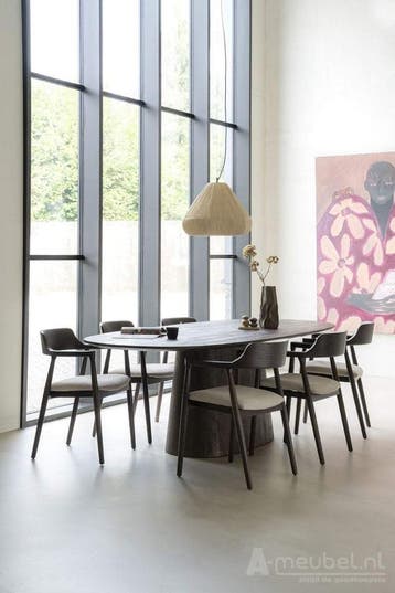Eettafel Aron ovaal 200x110 - Bruin - 95668 - eettafel, Huis en Inrichting, Tafels | Eettafels, Nieuw, Ovaal, Overige materialen