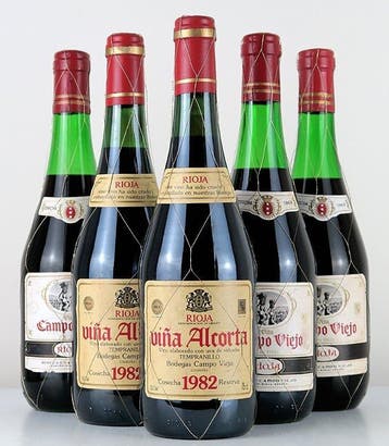1969 Bodegas Campo Viejo x3 & 1982 Viña Alcorta x2 - Rioja, Verzamelen, Nieuw