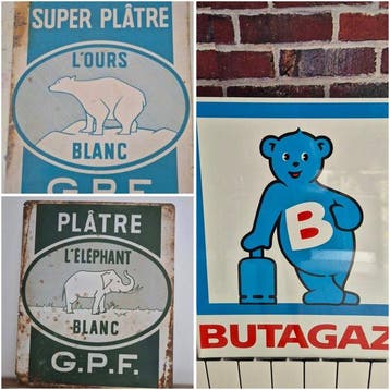 Butagaz. - Dubbelzijdige reclameplaat - Butagaz- GPF -