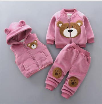 Schattige Baby Kleding Set 3-delig met Beer - Warm & Comfort, Kinderen en Baby's, Verzenden, Nieuw