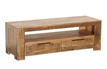 Massief tv-meubel IRON CRAFT 130cm mangohouten lowboard 2, Ophalen of Verzenden, Nieuw