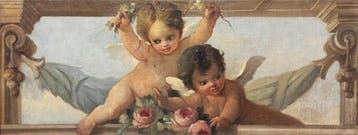 Milanese School (c. 1860) - Architectural Frieze with Putti, Antiek en Kunst