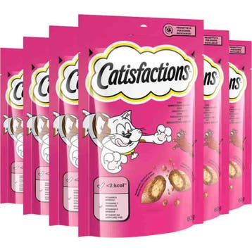 6x Catisfactions Kattensnack Rund 60 gr (Hondensnacks), Verzenden, Hond