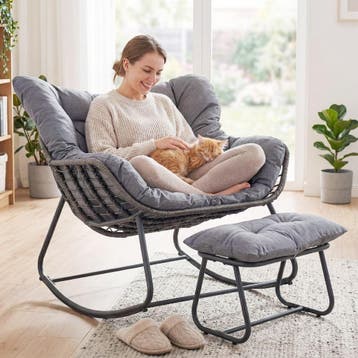2dekans | Coast Schommelstoel met voetenbank - ergonomisch, Huis en Inrichting, Ophalen of Verzenden, Zo goed als nieuw, Overige kleuren