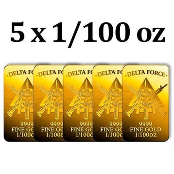 5 x 1/100 Troy Ounce - Goud .999 - European Mint, Estonia, 5, Postzegels en Munten