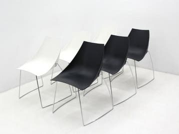 Set kantinestoelen Casprini Hoop 6 stuks - kunststof kuip -, Ophalen of Verzenden, Gebruikt