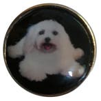 Fako Bijoux - Click Button - Glas - Hond Zwart/Wit, Verzenden, Nieuw