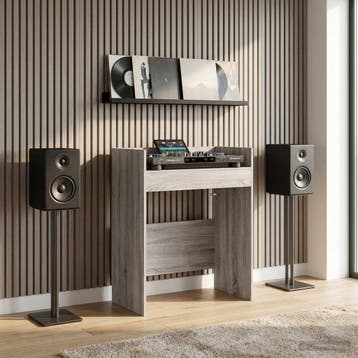 vidaXL DJ Tafel Grijs Sonoma 62 x 45 x 102 cm Bewerkt hout, Muziek en Instrumenten, Verzenden, Nieuw