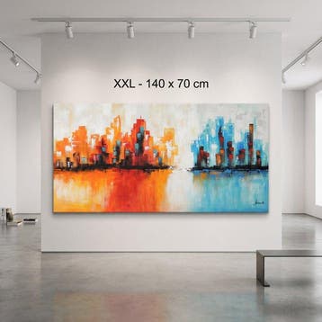 Monika Spiewak - City - Oil Painting Stretched On The Frame