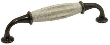 Greep Porselein craquelé en brons 128 mm, Verzenden, Nieuw