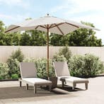 vidaXL Parasol met houten paal 300x300x273 cm zandkleurig, Verzenden, Nieuw, 3 tot 4 meter