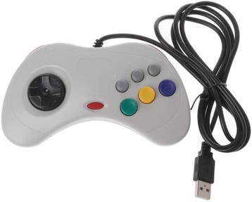 Sega Saturn style controller white USB, Spelcomputers en Games, Verzenden, Nieuw