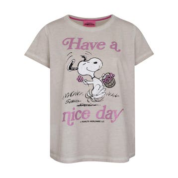 Frogbox • Snoopy t-shirt sand • 36, Princess goes Hollywood, Bruin, Verzenden, Nieuw