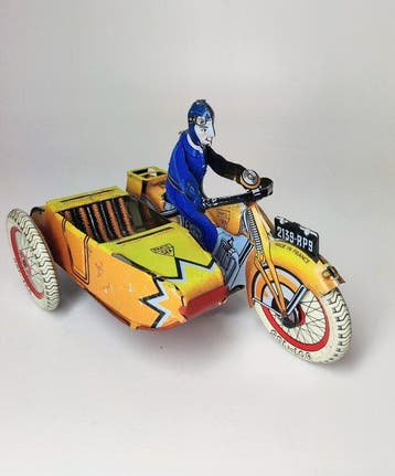 SFA - Tin Litho Motorcycle with sidecar - Blikken speelgoed