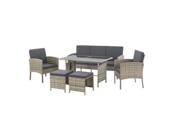 Veiling - Loungeset / Tuinset Turijn - 7 personen - Polyrota, Nieuw