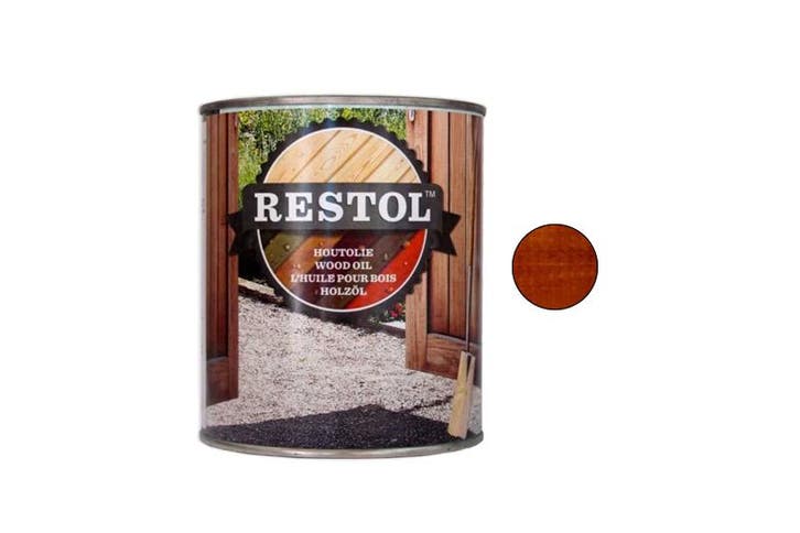 Restol Restol houtolie zijdeglans 1 liter, bruin, Doe-het-zelf en Verbouw, Verf, Beits en Lak, Nieuw, Verzenden