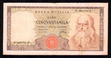 Italië. 50000 Lire 03/07/1967 R2 (Molto Rara) (Zonder