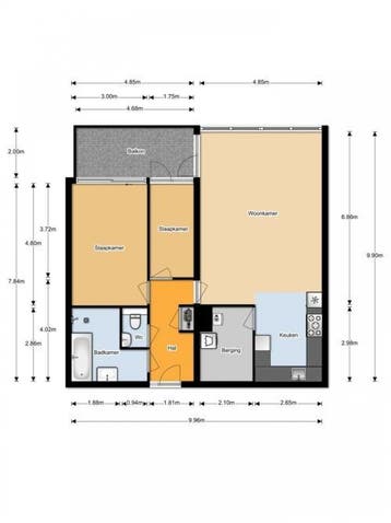 Te Huur 3 Kamer Appartement Oude Hilvarenbeekseweg In Tilbur, Tilburg, Noord-Brabant, Direct bij eigenaar, Appartement
