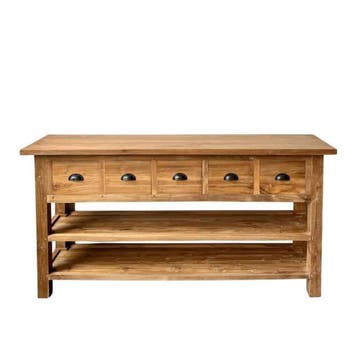 Klassieke sidetable met 2 legplanken -  160 cmSidetables, Ophalen of Verzenden, Nieuw
