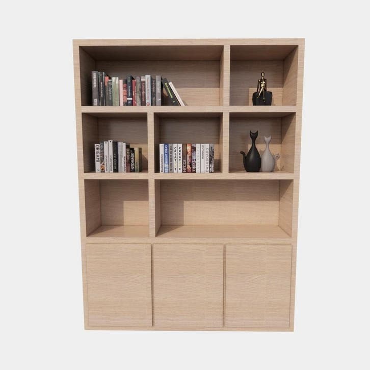 123Kast - Vakkenkast Manhattan 03 - 180x40x240H cm - eiken f, Huis en Inrichting, Kasten | Overige, Nieuw, Verzenden