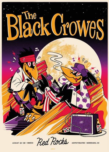 Posters - Poster Black Crowes - Red Rocks, Verzenden, Zo goed als nieuw