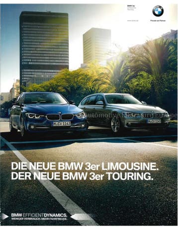 2015 BMW 3 SERIE BROCHURE DUITS, Nieuw, BMW, Author