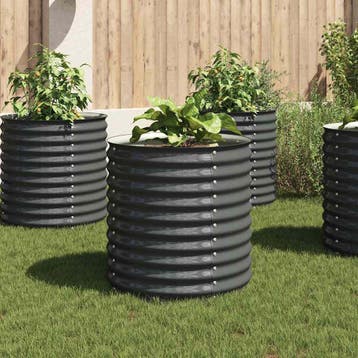vidaXL Plantenbak verhoogd 80x80x81 cm gegalvaniseerd staal, Tuin en Terras, Verzenden, Nieuw, Metaal, 60 tot 100 cm
