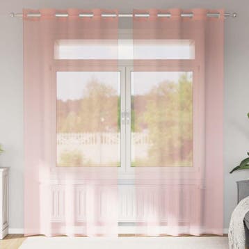 vidaXL Gordijnen met doorvoertules 2 st 140x225 cm roze, Verzenden, Nieuw, Roze